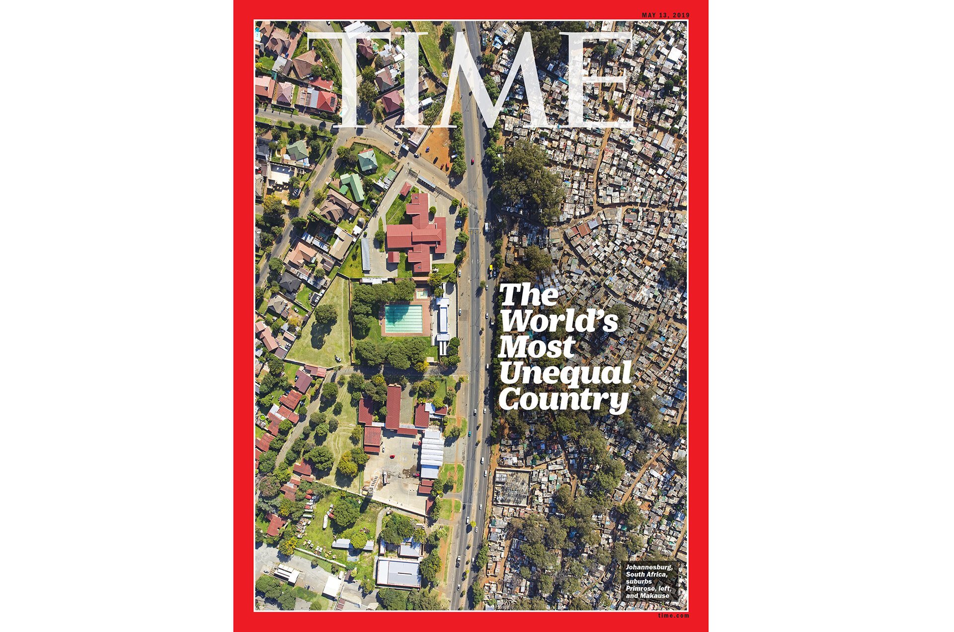 TIME magazine cover, The World's Most Unequal Country, with an aerial photograph