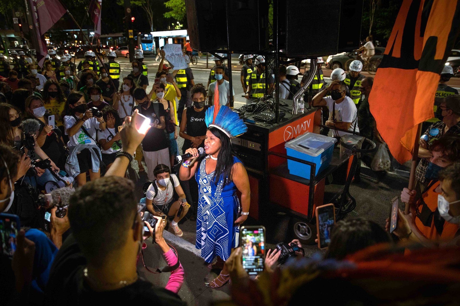 “It’s not enough to say Indigenous people are beautiful. We should elect Indigenous candidates to defeat the agribusinesses. What affects us, affects the whole world.” - Sonia Guajajara, São Paulo.
