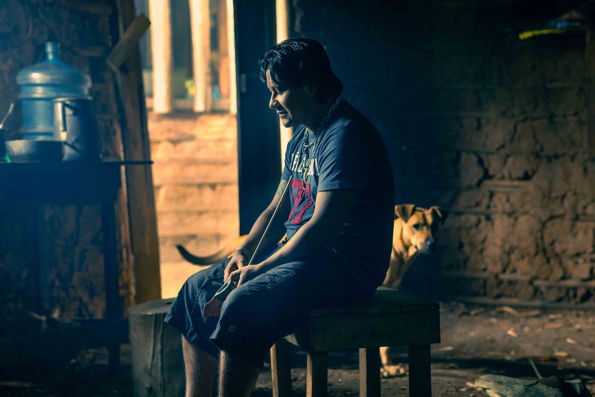 Daví, leader and Xondaro (warrior) of the Jaraguá Guaraní community in São Paulo.